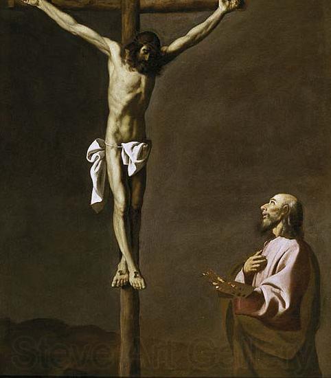 Francisco de Zurbaran Saint Luke as a painter, before Christ on the Cross Spain oil painting art